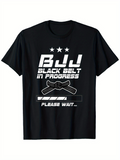 Men's T-Shirt BJJ Black Belt In Progress With Loading Bar And Martial Arts Belt