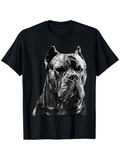Men's T-Shirt Shadowy Realism With Sharp Contrast Featuring Fierce Majestic Cane Corso Dog