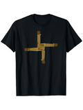 Men's T-Shirt Abstract Crossed Canvas Fabric With Geometric Artistic Pattern