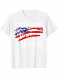 Men's T-Shirt Distressed American Flag With Grunge Painted Brush Strokes Patriotic Design