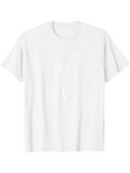 Men's T-Shirt Soft Palm Tree Outline With Gentle Sun Rays White Cotton T Shirt