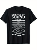 Men's T-Shirt Science Of Sound With Wavelength Charts And Waves Under Different Frequencies