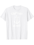 Men's T-Shirt Captain Jerry Minimalist Nautical Anchor In Clean White Design Shirt