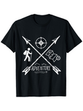 Men's T-Shirt Adventure Compass With Arrows And Hiking Backpack Trail Walker
