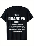 Men's T-Shirt The Grandpa Code Fun Rules Always Have Your Back T Shirt