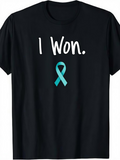 Men's T-Shirt I Won Blue Awareness Ribbon On Classic Black Shirt