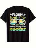 Men's T-Shirt Florida Family Trip Sunglasses With Palm Tree Reflections Under Summer Sunshine Memories