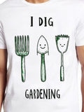 Men's T-Shirt I Dig Gardening Smiling Hand Drawn Tools Illustration Gardening Trowel