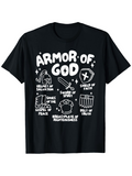 Men's T-Shirt Armor Of God With Faith Shield Helmet Sword Shoes And Belt Graphics Shirt