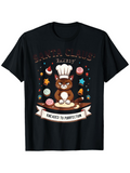 Men's T-Shirt Kneaded To Perfection Whimsical Cat Chef Surrounded By Colorful Bakery Treats