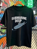 Men's T-Shirt Submarine Deep In Blue Waters With Cartoon Periscope Submarine