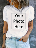 Men's T-Shirt Your Photo Here Minimalist Text Box Graphic T Shirt