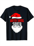 Men's T-Shirt Water Skiing Santa Hat And Beard Graphic Santa