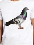 Men's T-Shirt Colorful Feathers Reflecting Bright Light City Urban Pigeon