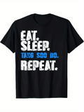 Men's T-Shirt Eat Sleep Tang Soo Do Repeat Bold Grunge Style Lettering Martial Arts T Shirt