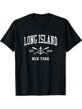 Men's T-Shirt Long Island Est 1644 New York Nautical Oars And Anchor Graphic