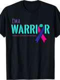 Men's T-Shirt Im A Warrior With Vibrant Ribbon For Cancer Awareness