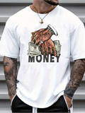 Men's T-Shirt Money Stacked Dollar Bills With Tattooed Hands Grabbing On Top
