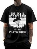 Men's T-Shirt The Sky Is Not My Limit Parachute Above Trees With Vintage Outdoor Playground