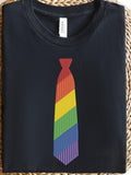 Men's T-Shirt Colorful Striped Pattern Symbolizing Pride Rainbow Tie