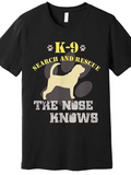 Men's T-Shirt K9 Search And Rescue Golden Pawprint With Standing Dog Silhouette