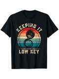 Men's T-Shirt Keeping It Low Key Retro Sunset With Yin Yang Design T Shirt