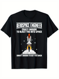 Men's T-Shirt Aerospace Engineer Blasting Rockets Through Star Filled Skies Shuttle