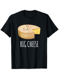 Men's T-Shirt Big Cheese Smiling Cartoon Slice Facing Playful Expression Cheese