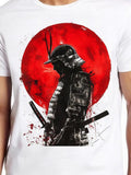 Men's T-Shirt Bold Red Sun With Silhouette Of A Solitary Japanese Samurai