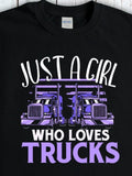 Men's T-Shirt Just A Girl Who Loves Powerful Violet Trucks