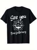 Men's T-Shirt See You Compass Adventure With Mountains Under Starry Sky