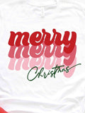 Men's T-Shirt Merry Christmas Handwritten Script With Festive Reflection Typography Design
