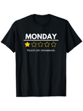 Men's T-Shirt Monday With One Yellow Star Negative Five Star Review Tee