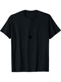 Men's T-Shirt Simple Black Tee With Subtle Palm Tree Graphic Design