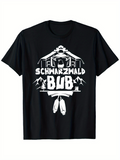 Men's T-Shirt Schwarzwald Bub Traditional House With Hanging Smoked Sausages Forest Mountain