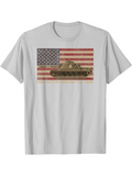 Men's T-Shirt Vintage American Flag With Army Green Rugged Tank