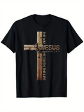 Men's T-Shirt Jesus The Way The Truth The Life Wooden Cross
