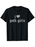 Men's T-Shirt I Love Gothic Style Lettering With White Heart Design T Shirt