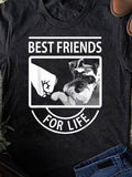 Men's T-Shirt Best Friends For Life Shaking Hands With Schnauzer Dog