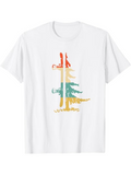 Men's T-Shirt Colorful Forest With Silhouettes Of Dinosaurs Under Tall Pine Tree