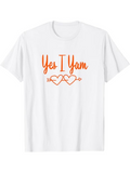 Men's T-Shirt Yes I Yam With Two Interlocking Hearts And Arrow Design