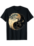 Men's T-Shirt Ethereal Yin Yang Landscape With Sun Moon And Tree Artwork