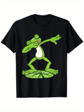 Men's T-Shirt Playful Frog Performing Fun Dance Move On Leaf