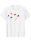 Men's T-Shirt Colorful Rainbow Streamers Flying In Clear Summer Wind Kite