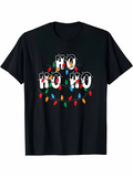 Men's T-Shirt Ho Ho Ho Christmas Colorful Lights Garland T Shirt
