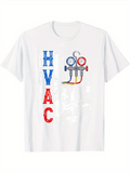 Men's T-Shirt Industrial Gauges With Colored Pipes Beside Vertical HVAC Letters