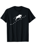 Men's T-Shirt Rising Dotted Line With Leaping Bull Silhouette Black T Shirt
