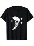 Men's T-Shirt Abstract Composition With Human Skull And Punctuation Mark Skull