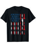 Men's T-Shirt Patterned Tools Forming American Flag Design Illustration Wrenches Screwdrivers Pliers T Shirt