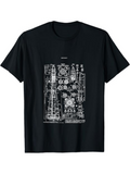 Men's T-Shirt Technical Blueprint Print With Intricate Circuit Details And Schematic Elements Machine